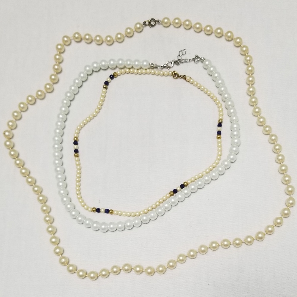 👽Faux Pearl Necklace Set